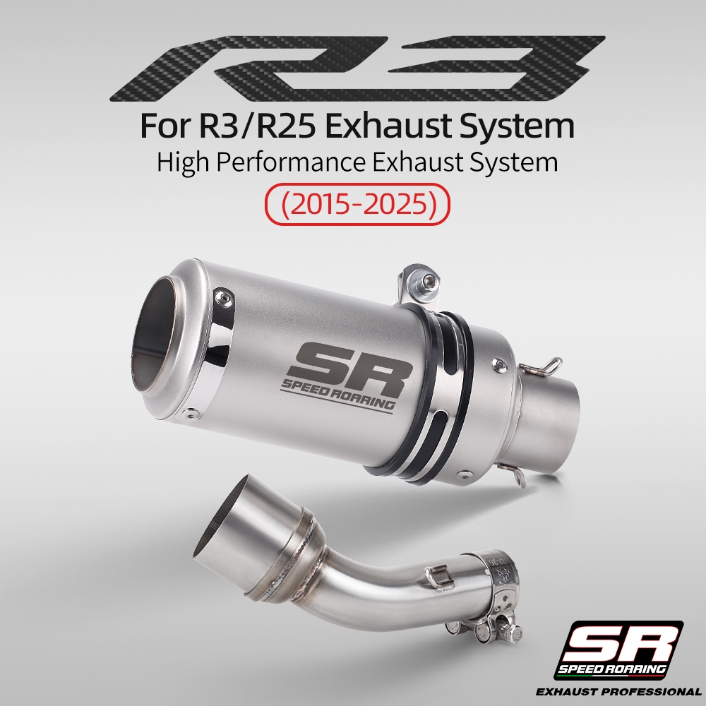 สําหรับ Yamaha YZF-R25 YZF-R3 2015-2025 สแตนเลส Slip-On ไอเสีย Mid Link ท่อเชื่อมต่อหลอด 51 มม.