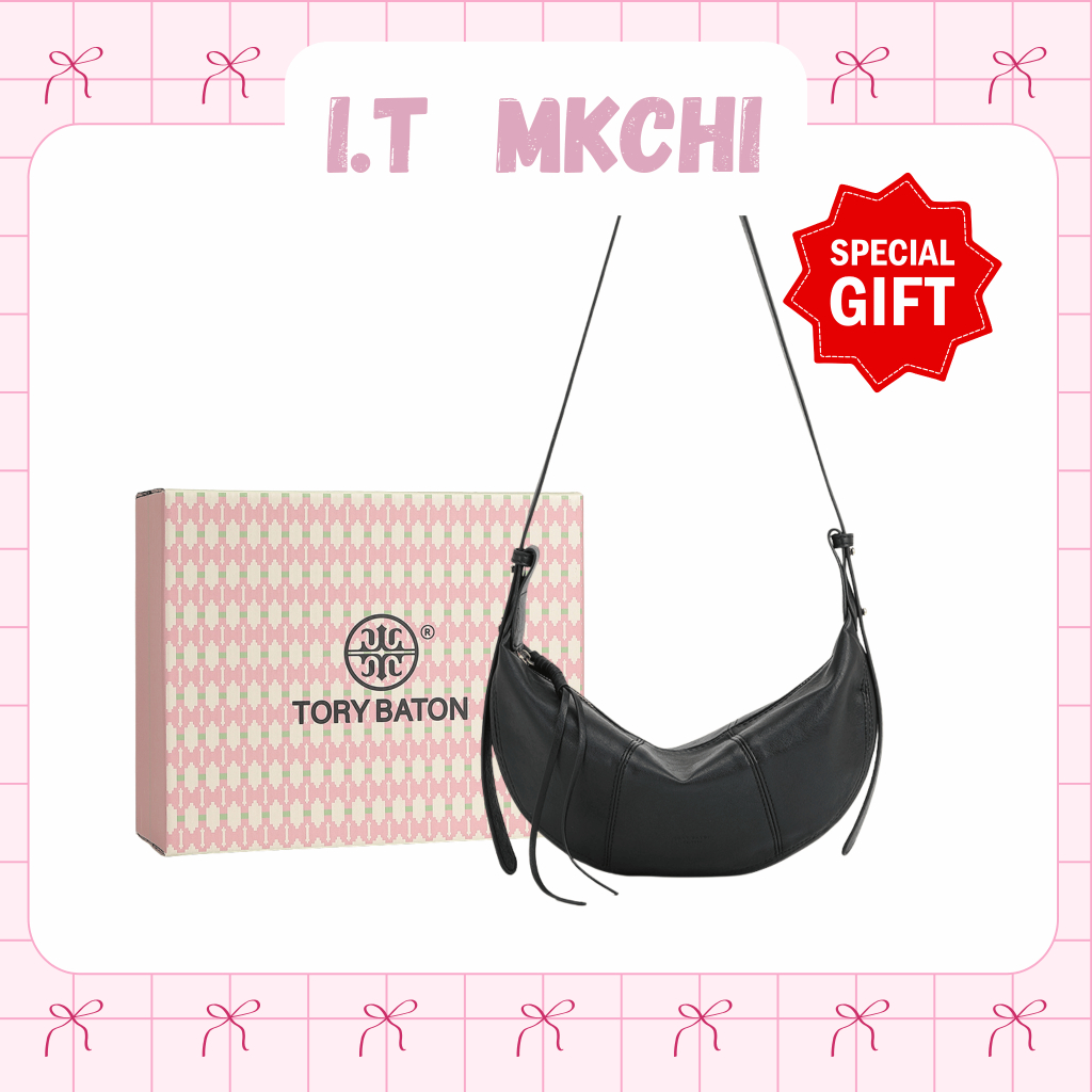 IT.MKCHI Croissant Bag กระเป๋าสะพายข้างผู้หญิง หนัง PU นุ่มสีดํา กระเป๋าพระจันทร์เสี้ยว กระเป๋าสะพาย