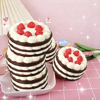 Kawaii จําลองสตรอเบอร์รี่เค้กวันเกิดกดได้ของเล่นนุ่มความดันของเล่นอาหาร-Related เค้กกดของเล่นสําหรับเด็ก