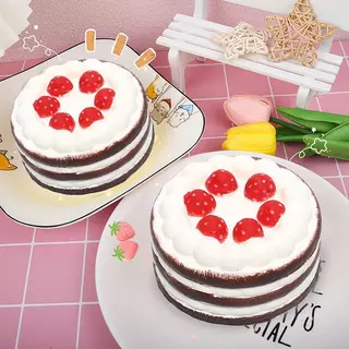 Kawaii จําลองสตรอเบอร์รี่เค้กวันเกิดกดได้ของเล่นนุ่มความดันของเล่นอาหาร-Related เค้กกดของเล่นสําหรับเด็ก