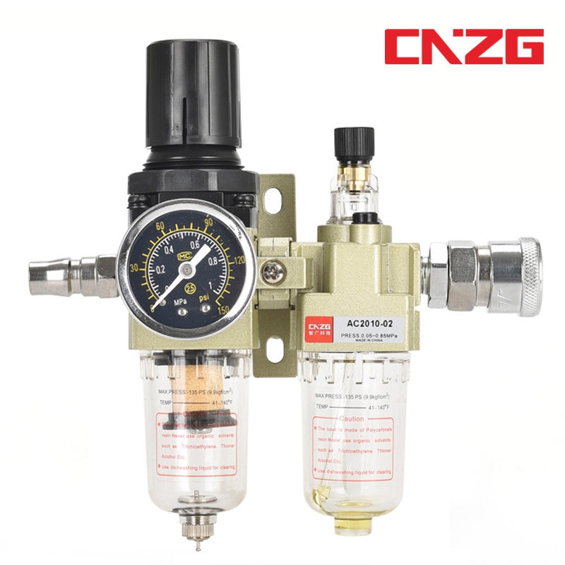 เครื่องปรับอากาศ AC2010-02 1/4 "บีเอสพี คู่มือนิวเมติกความดันอากาศกรองตัวควบคุมคอมเพรสเซอร์น้ํามันแยกน้ํา