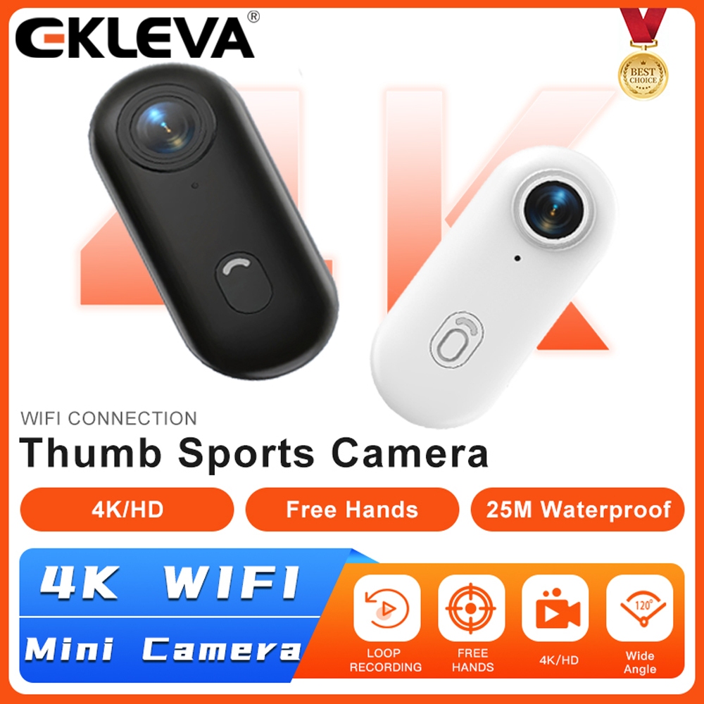 EKLEVA 4K WiFi Action กล้อง HD 1080P Mini Bodycam หมวกกันน็อครถจักรยานยนต์กล้องกีฬา POV Vlog Recorde