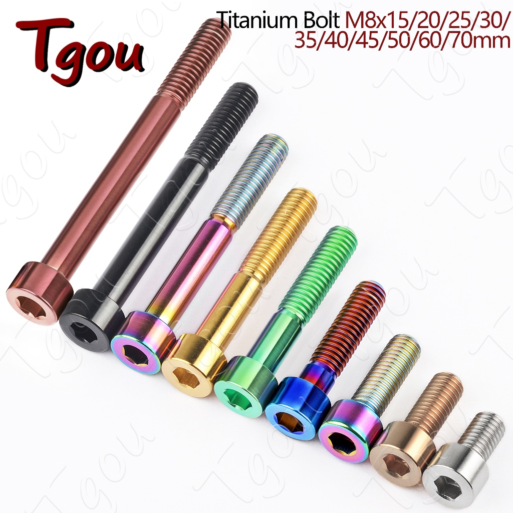 Tgou ไทเทเนียมสายฟ้า M8x15/20/25/30/35/40/45/50/60/70 มม. ประแจอัลเลนหัวสลักเกลียวสกรูจักรยานรถจักรยานยนต์รถยนต์