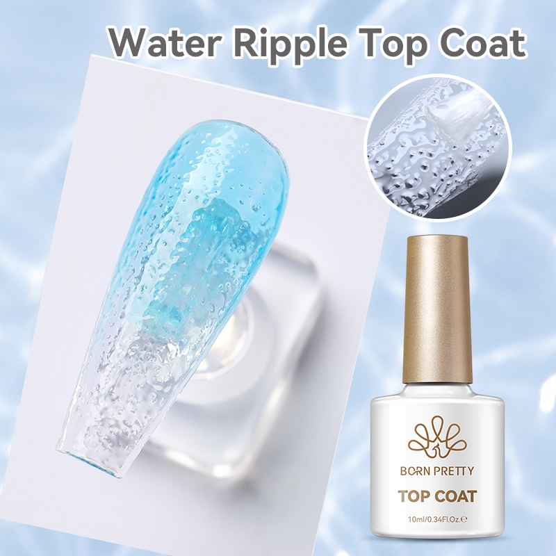 BORN PRETTY Water Ripple เจลเล็บ OneS Coat Textured Top Coat โปร่งใสน้ํา Texture เจล UV LED อินเทรนด