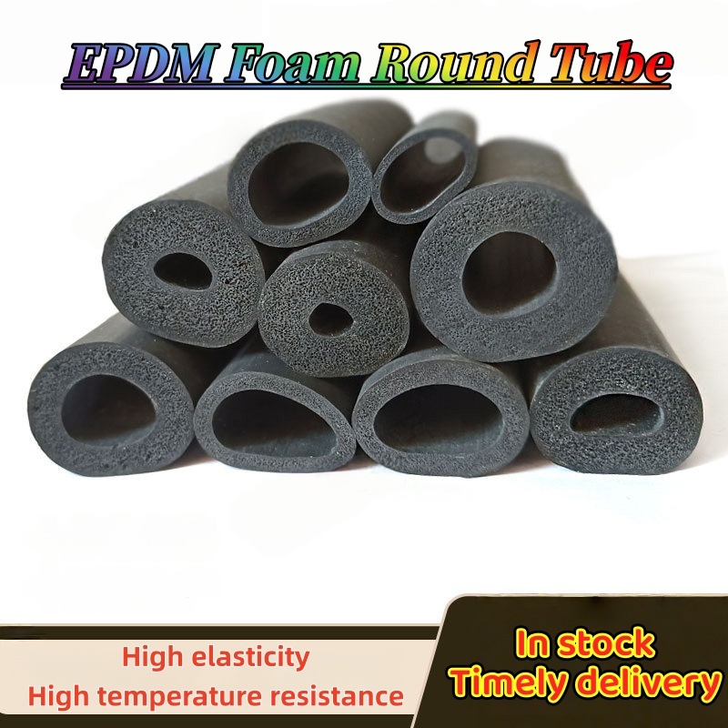 EPDM โฟมหลอด O-type Hollow Circular Tube วงกลมแทรกแถบปิดผนึกกันฝุ่น Anti-collision และ Shock-absorbi