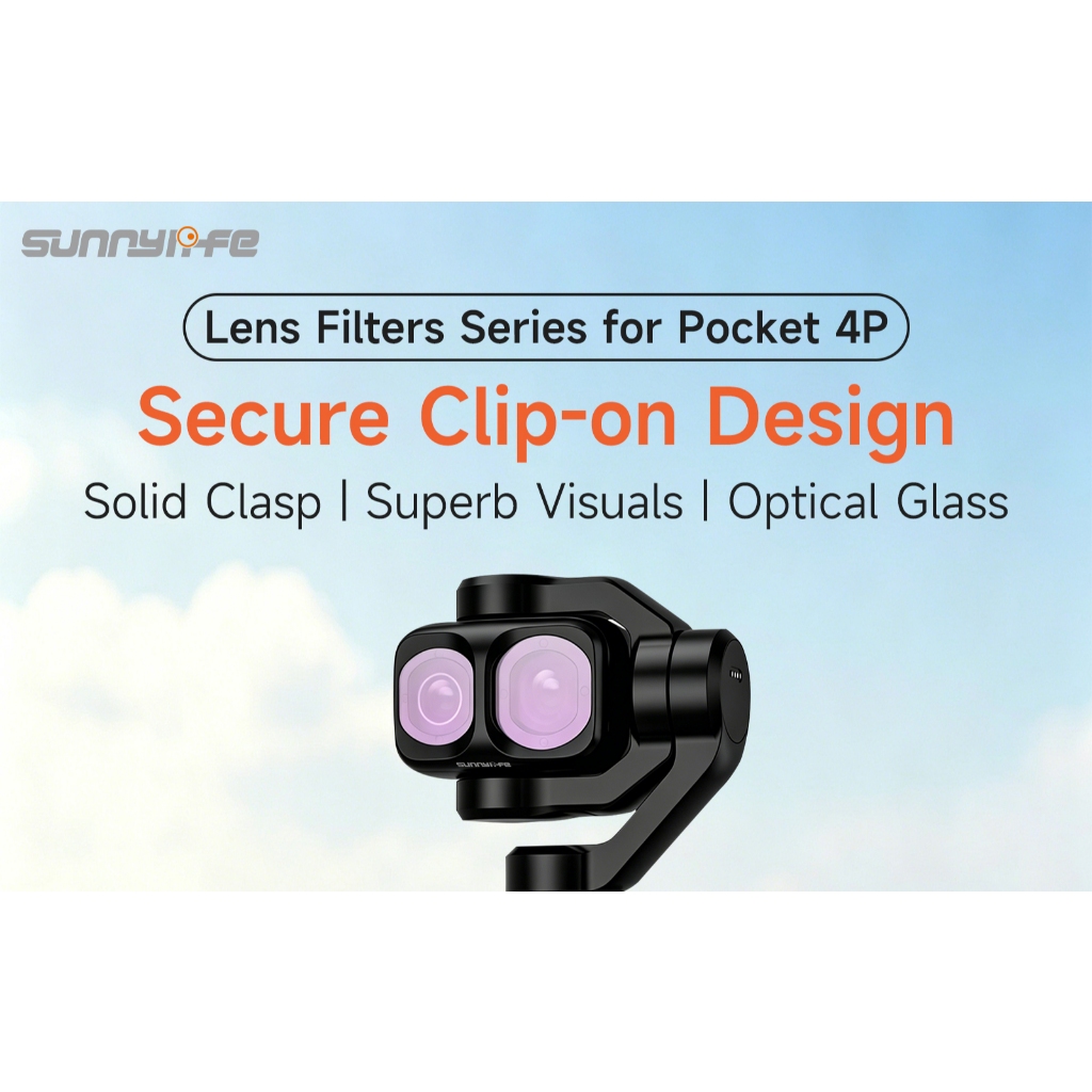 Sunnylife Filters สําหรับ DJI Osmo Pocket 4P ปรับ CPL สีดํา Diffusion MCUV Anti-light Pollution ND/PL Filter