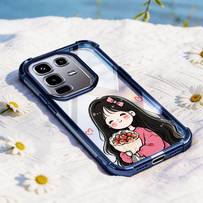 VRQR สําหรับ Infinix หมายเหตุ 60 Pro 5G หมายเหตุ 50 Pro 4G หมายเหตุขอบ X6855 X6878 น่ารักสาวโปร่งใสซ