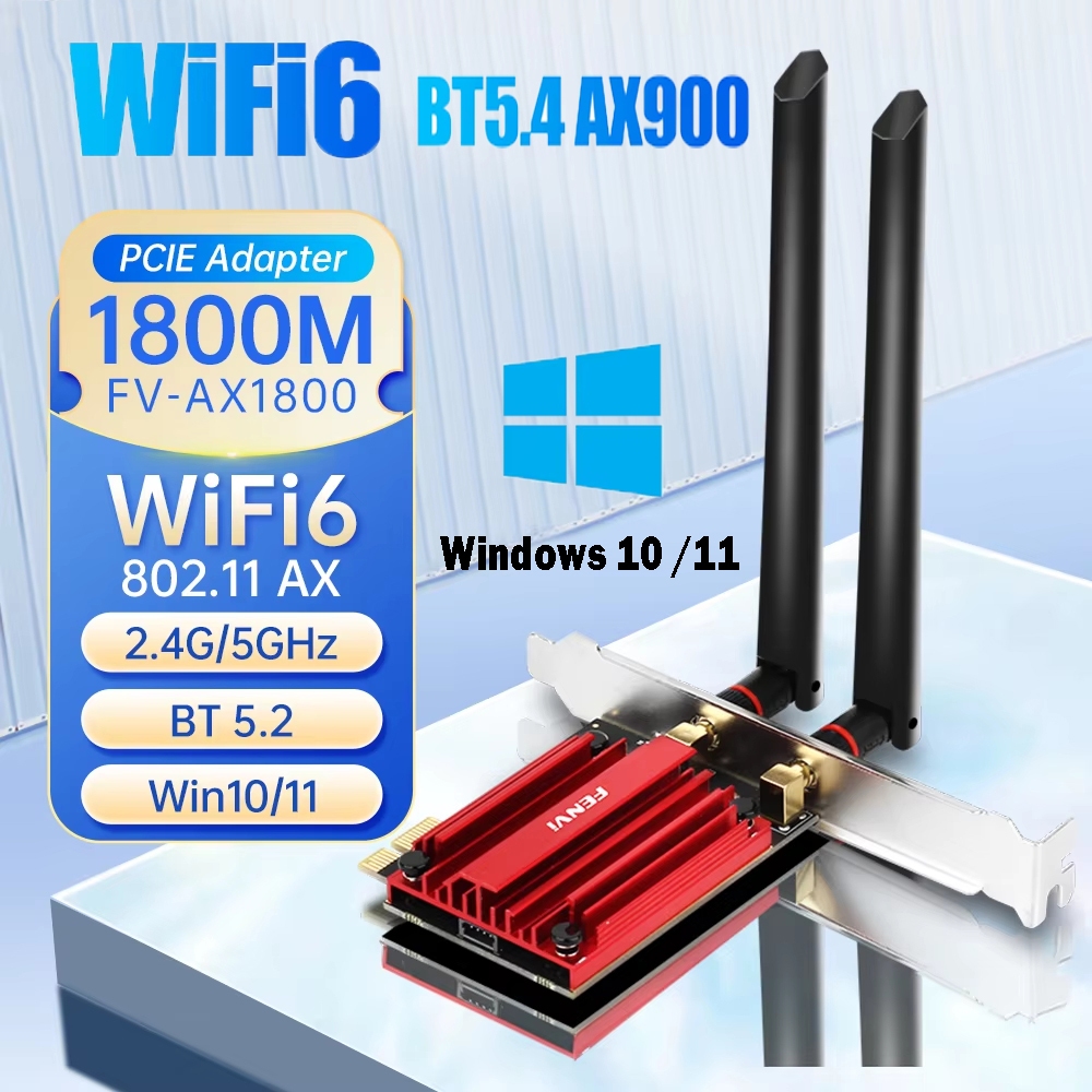 WiFi6 AX1800 อะแดปเตอร์ PCIE ไร้สาย 1800Mbps BT5.2 Dual Band 2.4G/5 Ghz 802.11AX เครือข่าย Wi-Fi Car