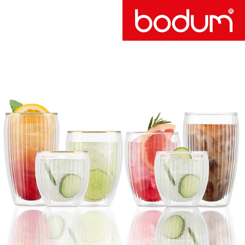 Bodum PAVINA แก้วเทอร์โมผนังคู่ ถ้วยกาแฟ ถ้วยแก้วใส Microwavable Freezer ปลอดภัย VMZX