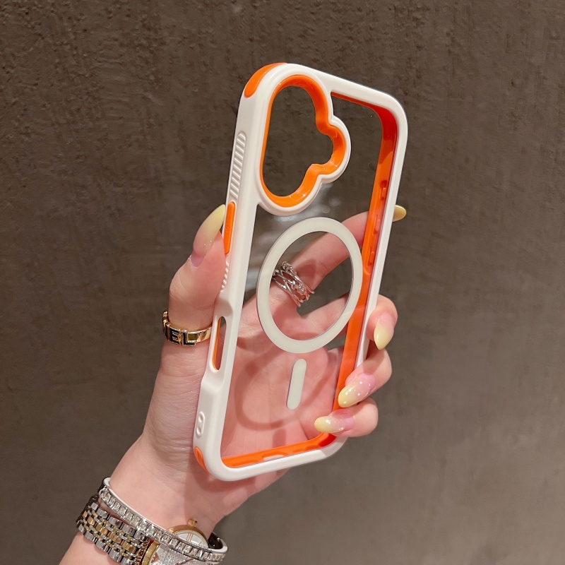 2-in-1 สีปิดกั้นแถบป้องกันการตกโปร่งใสสูงอะคริลิคเคสโทรศัพท์แม่เหล็กเหมาะสําหรับ iPhone 15, 16, 17 Pro Max รวมทุกอย่างด้านข้างเลื่อนฝาครอบซิลิโคนป้องกันการตก