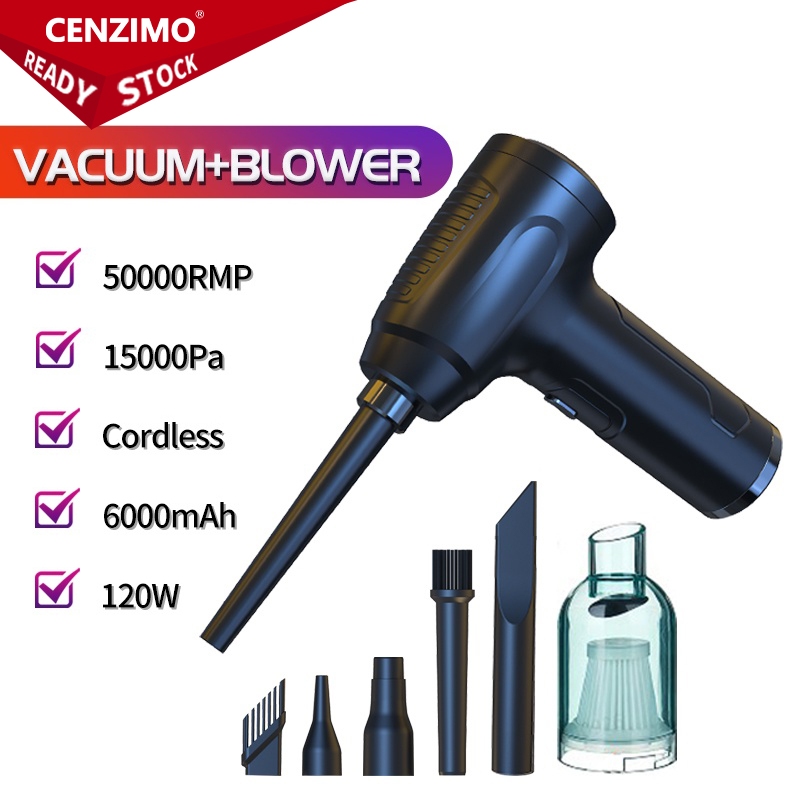 Cenzimo 3 In 1 ที่ดูดฝุ่นในรถ 15000pa แรงดูดสูง เหมาะสำหรับอพาร์ทเมนท์ขนาดเล็ก ใช้ได้ด้วยมือเดียว เครื่องดูดฝุ่น