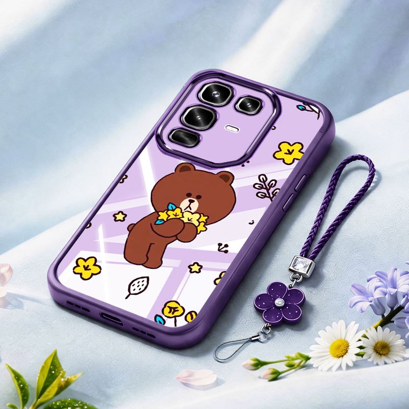 VRQR สําหรับ Infinix Note 60 Pro 5G หมายเหตุ 50 Pro 4G หมายเหตุขอบ X6855 X6878 หมีสีน้ําตาลกันกระแทก