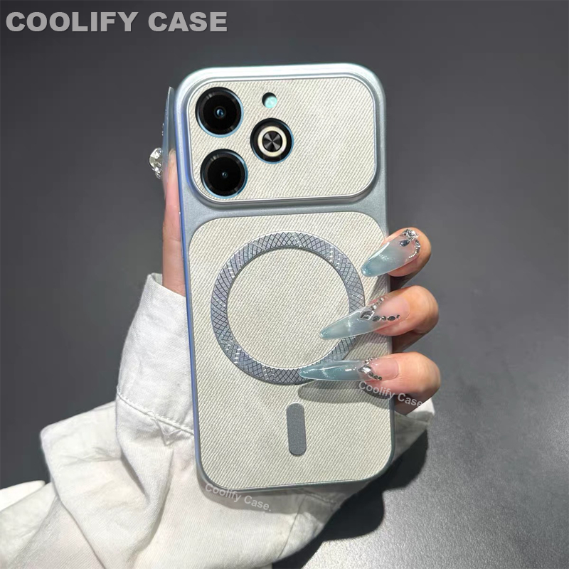 ปลอกสําหรับ infinix Smart 9 8 Hot 40i 40 Pro Magnetic Case Denim Texture กันกระแทก deluxe Phone Cove