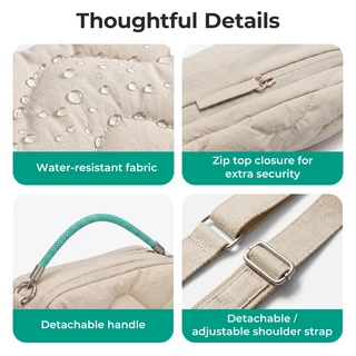BAGSMART SOUND กระเป๋าสะพายข้าง กระเป๋าถือสลิงไหล่มีสไตล์พร้อมช่องใส่ขวดน้ํา, พกพาอเนกประสงค์สําหรับพักผ่อนในช่องร่วมประจําวัน