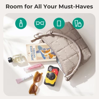 BAGSMART TRINI กระเป๋าสะพายข้างผู้หญิงแฟชั่น กระเป๋าสะพายไหล่ Puffy Bag น้ำหนักเบา ทนน้ำ มีซิปหลายช่อง สายถอดได้