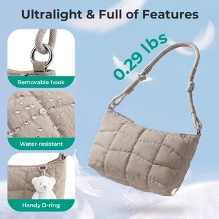 BAGSMART TRINI กระเป๋าสะพายข้างผู้หญิงแฟชั่น กระเป๋าสะพายไหล่ Puffy Bag น้ำหนักเบา ทนน้ำ มีซิปหลายช่อง สายถอดได้