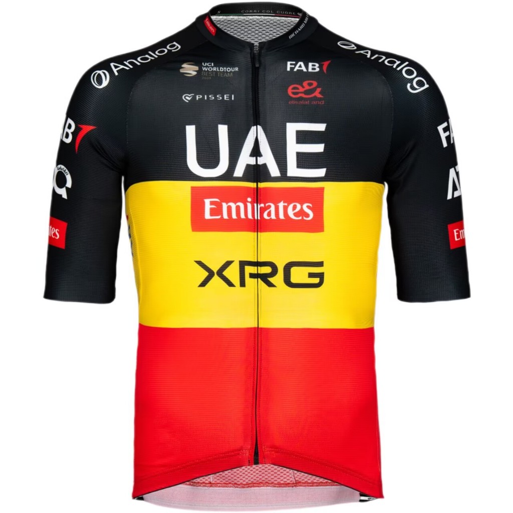 UAE ทีม Emirates XRG แขนสั้นขี่จักรยาน Jersey ผู้ชาย Breathable แห้งเร็วเสื้อจักรยานฤดูร้อน MTB จักร