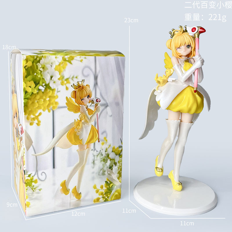 23 ซม.Cardcaptor Sakura Kinomoto Sakura รูป Pvc อะนิเมะรุ่นรูปปั้นคอลเลกชันของเล่นตกแต่งโต๊ะของขวัญฮาโลวีน