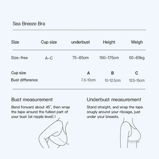 ubras 【Cooling bra】【Sea Breeze bra】เสื้อชั้นในไร้โครงฟรีไซส์ ผ้าฝ้ายระบายอากาศ เย็นสบาย ไร้รอย ไร้ตะเข็บ ใส่สบายทั้งวัน ไม่มีโครง เหมาะผิวแพ้ง่าย