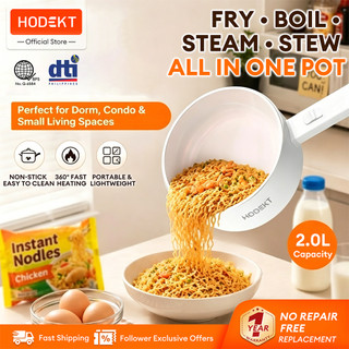 HODEKT 1.6L/2L Mult Electric Cooker With Steamer Double Layer Cooking Pot Household Non Stick