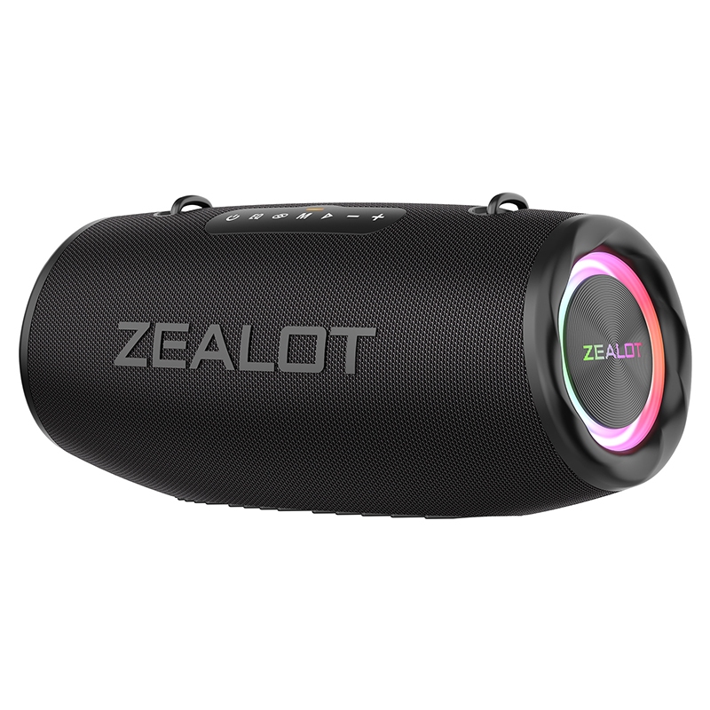 ZEALOT S87 ลําโพงบลูทูธแบบพกพา 80W เบสหนักแน่น TWS จับคู่ RGB แหวน Quad ไดรเวอร์ 16000mAh แบตเตอรี่ 