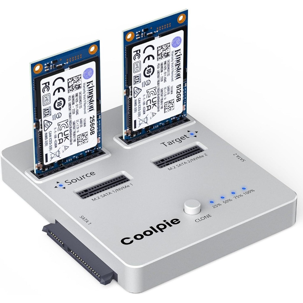 3-in-1 SSD Mudr, Coolpie CR311 Offline Clone M.2 Mudr, USB3.2 Gen2*2 20Gbps M.2 Reader ขนาดสําหรับ M