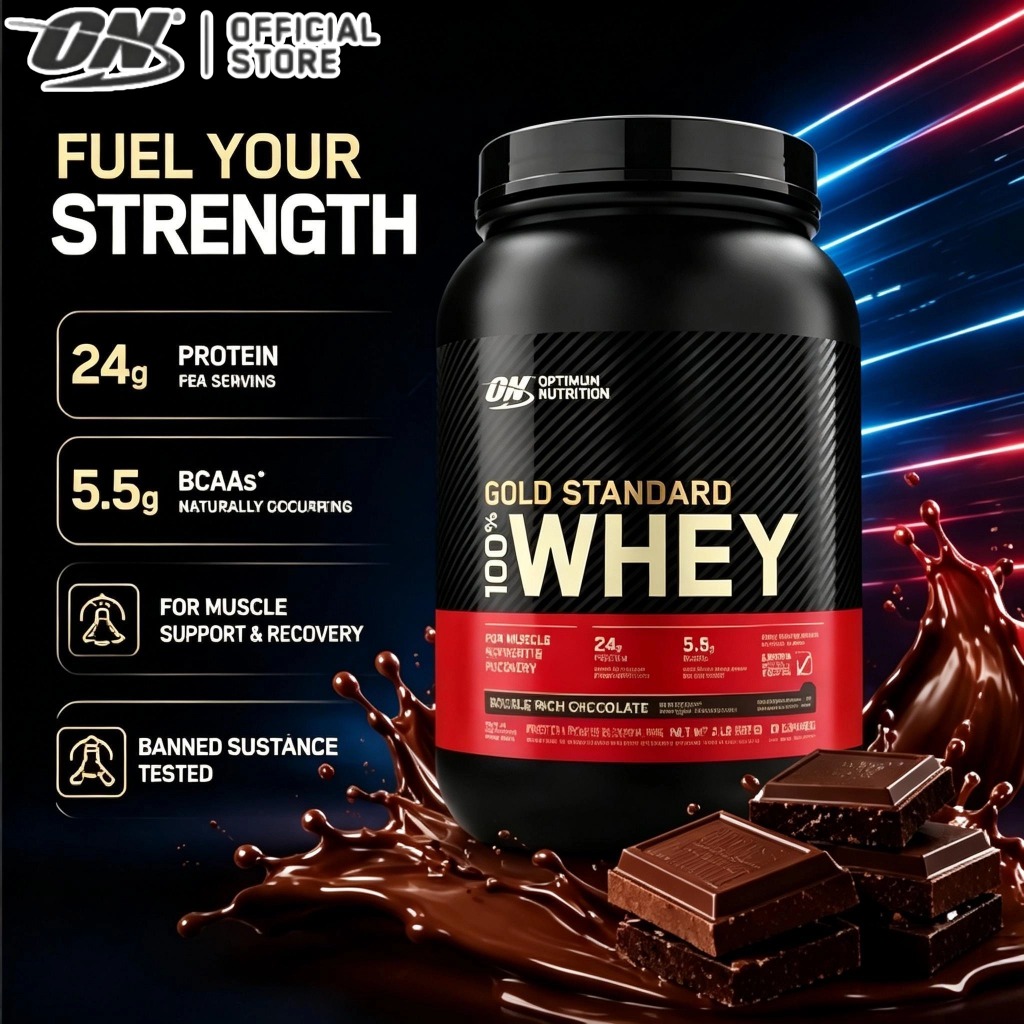 Optimum Nutrition Gold Standard Whey 2lbs/5lbs - ผงโปรตีนเวย์ 100%, การกู้คืนอาคารกล้ามเนื้อลีน