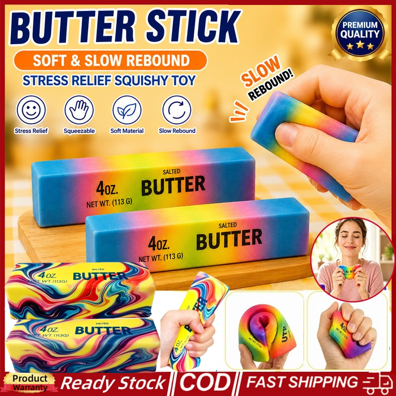 💖จัดส่งภายใน 12H💖 Butter Butter Stick Squishy ToySoft ช้า Rising Butter Squeeze Stress Ball สมจริง Fidget Butter สําหรับสํานักงานโรงเรียนความวิตกกังวลสําหรับเด็กผู้ใหญ่,ความวิตกกังวล ADHDออทิสติกของขวัญ