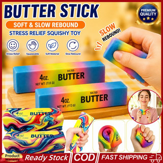 💖จัดส่งภายใน 12H💖 Butter Butter Stick Squishy ToySoft ช้า Rising Butter Squeeze Stress Ball สมจริง Fidget Butter สําหรับสํานักงานโรงเรียนความวิตกกังวลสําหรับเด็กผู้ใหญ่,ความวิตกกังวล ADHDออทิสติกของขวัญ
