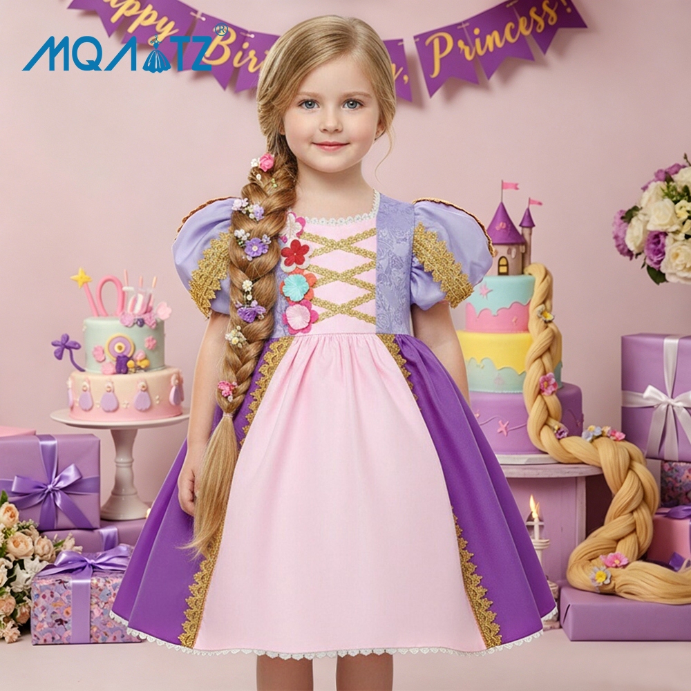 MQATZ ดอกไม้เด็กฟิล์มคอสเพลย์เครื่องแต่งกายชุดสําหรับเสื้อผ้าเด็กทารกแขนสั้นชุดเจ้าหญิงพรรค 1 2 3 4 