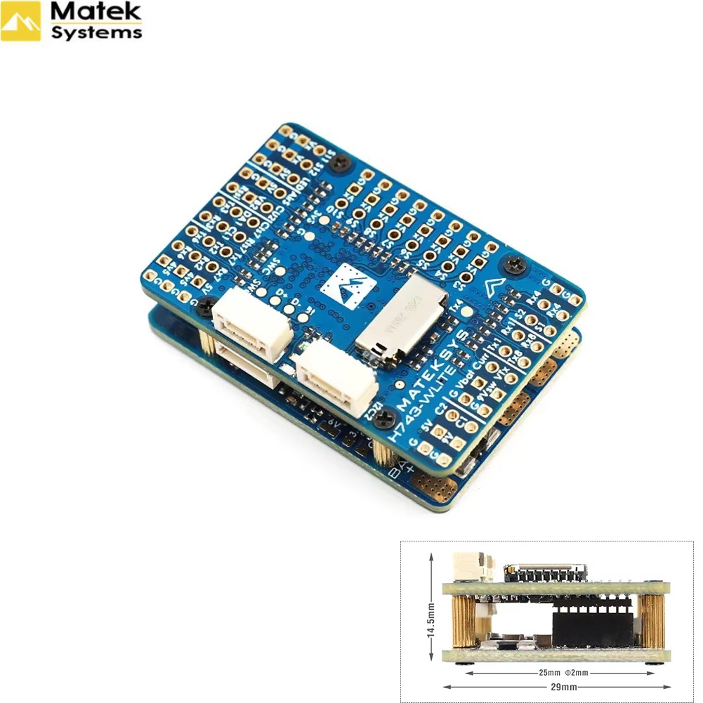 Mateksys Matek H743-WLITE Flight Controller STM32H743VIH6 ICM42688-P DPS310 OSD MicroSD Blackbox 2-6