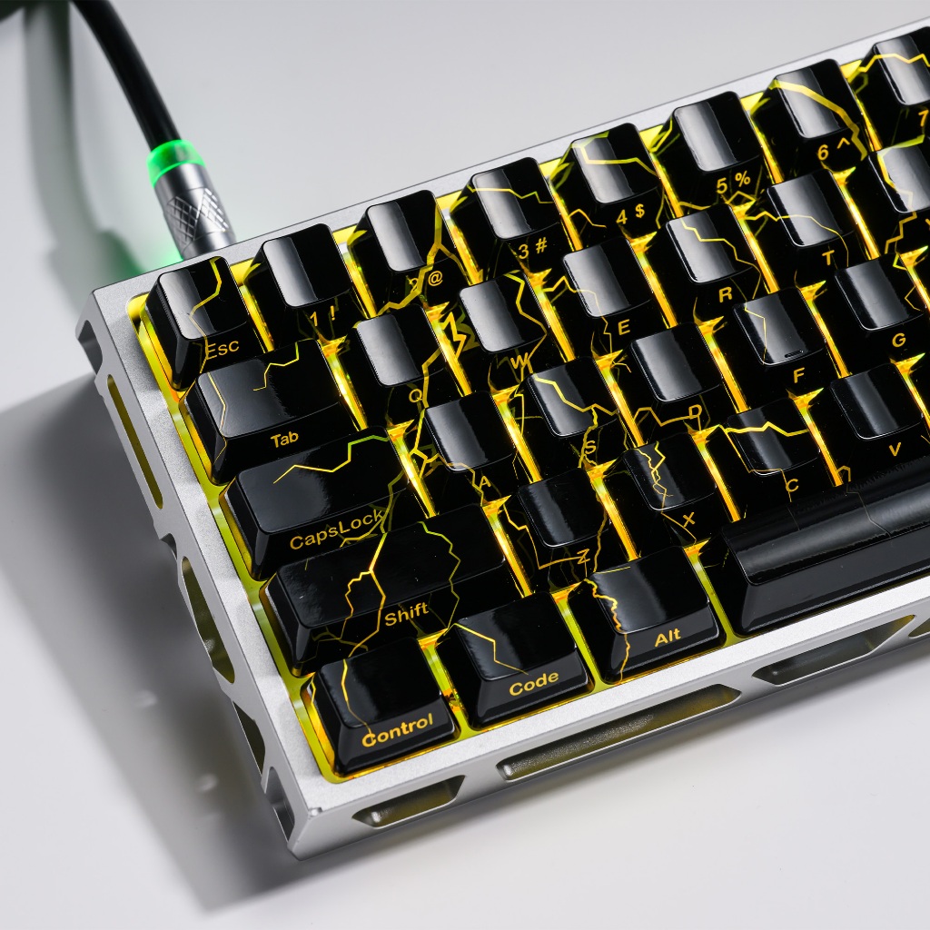 XVX Lightning2.0T Keycaps เทคโนโลยีสีดํา IMD โปรไฟล์ OEM สําหรับเล่นเกมและของขวัญสํานักงานเข้ากันได้