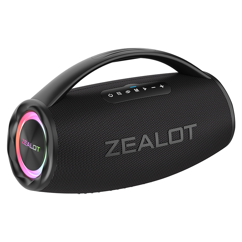 ZEALOT S97 กล่องเสียงบลูทูธ 80W เสียงดังเสียงสเตอริโอรองรับฟังก์ชั่นคาราโอเกะการเชื่อมต่อ TWS ไฟ RGB