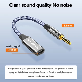SUNKANDI 3.5 มม.TRRS Male to Type-C Female Audio Adapter Cable เข้ากันได้กับสมาร์ทโฟนและเครื่องเล่น MP3