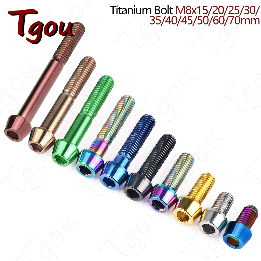 Tgou หัวสกรูไทเทเนียม M8x15 20 25 30 35 40 45 50 มม. เกรด 5 สําหรับรถจักรยานยนต์