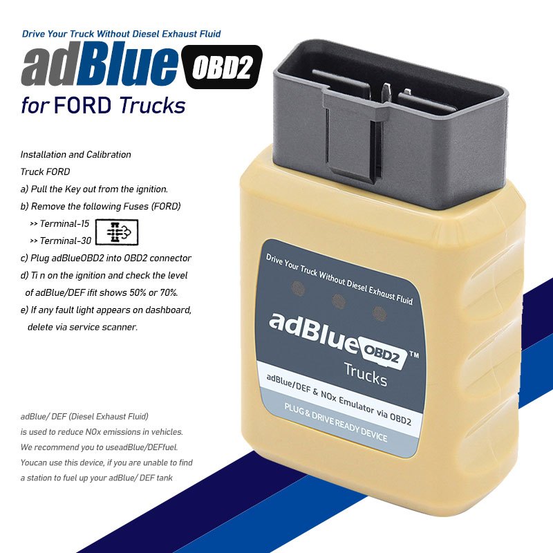 อะแดปเตอร์ Adblue Obd2 สําหรับรถบรรทุก Ford Euro 4/5/6 Emissions Test Nox Sensor Diagnostic