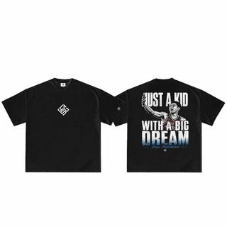JUST A KID WITH A BIG DREAM-RENE Baterbobia | Basketball Regular fit Dropped shoulders PRO CLUB Streetwear Made in Manila 100% premium cotton Crew neck Fitted fit Top t-shirt Unise