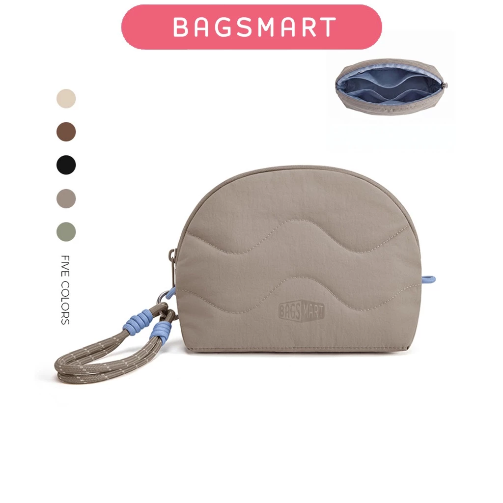 BAGSMART กระเป๋าสตางค์ผู้หญิง Wristlet Pouch กระเป๋าใบเล็ก กันน้ำ ช่องเก็บของเยอะ กระเป๋าเครื่องสำอาง สำหรับเดินทาง