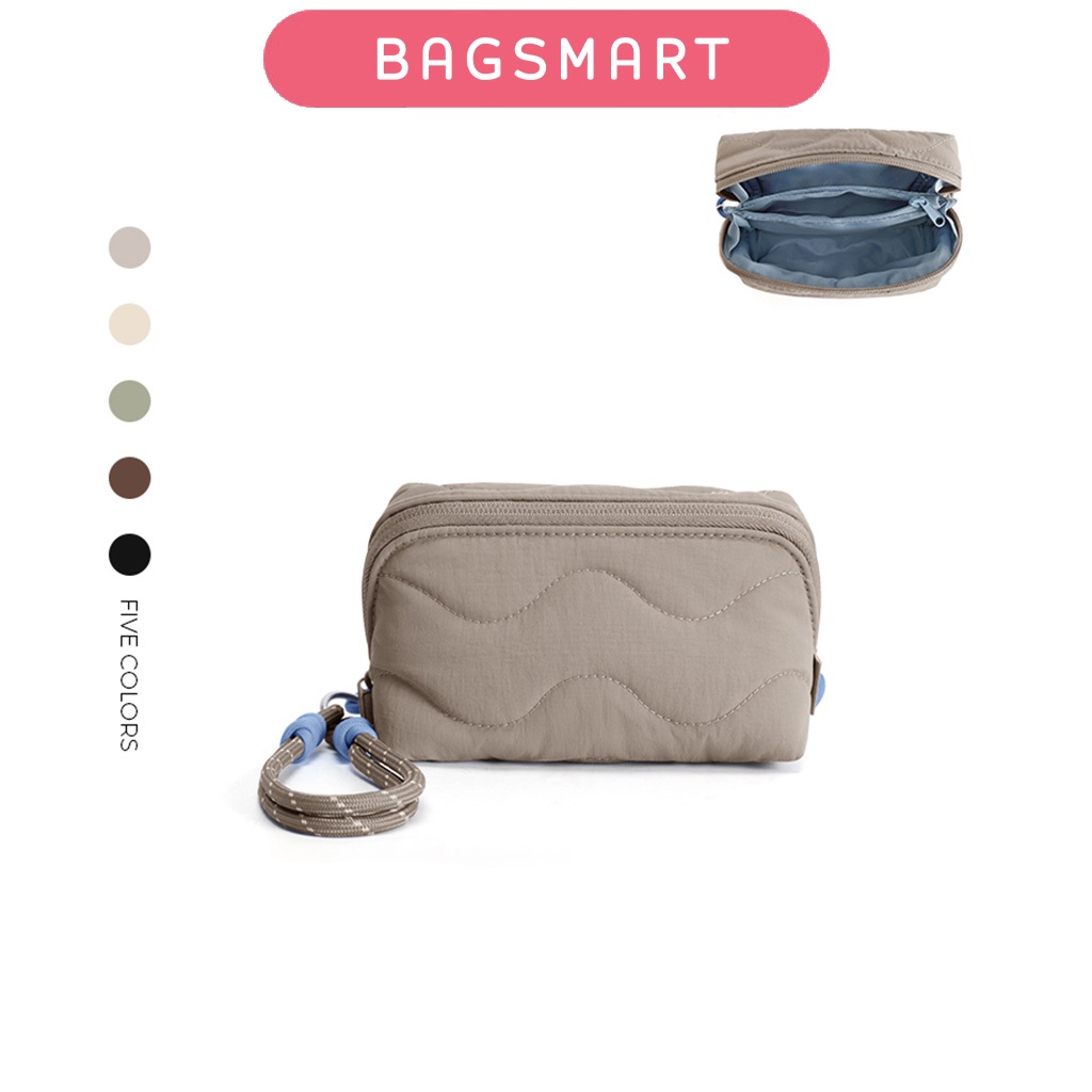 BAGSMART SOUND อุปกรณ์เสริมกระเป๋ากระเป๋าสตางค์กระเป๋าสตางค์กว้างพร้อมสายรัดข้อมือที่ถอดออกได้สําหรับการเดินทาง Commute รายวัน