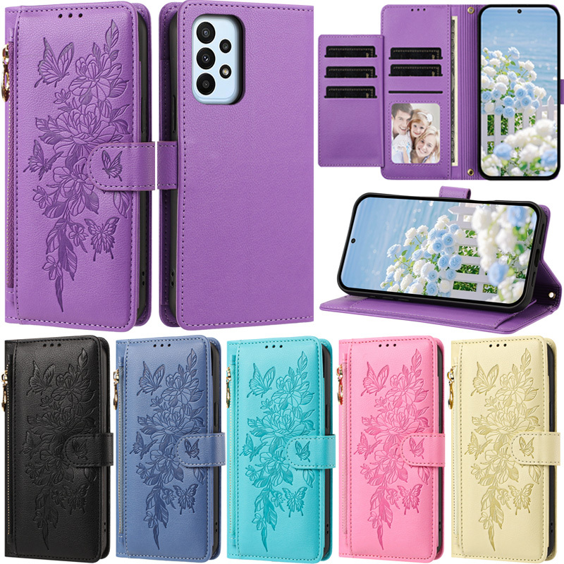 หรูหราสําหรับ Samsung Galaxy A53 A33 A23 S25 Edge A54 A34 A15 A24 5G A14 A13 A04s A04 M13 5G ซิปกระเ