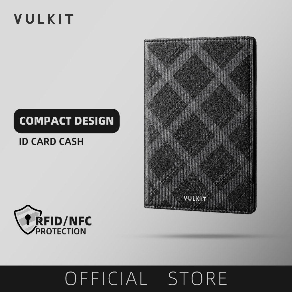 VULKIT-Travel Passport Wallet RFID Blocking Slim Passport Holder Leather Passport Wallet with Magnet