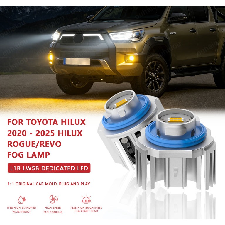 2 ชิ้น L1B หมอกสําหรับ TOYOTA HILUX2020 - 2025 HILUXROGUE/REVO LED หมอกหลอดไฟ 3000 K 6500 K Golden Y