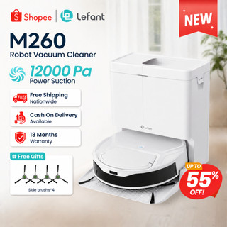 【NEW ARRIVAL】Lefant M260 Robot Vacuum 12000Pa Suction 85mm Slim 230 RPM Mop App Control for Pet Hair