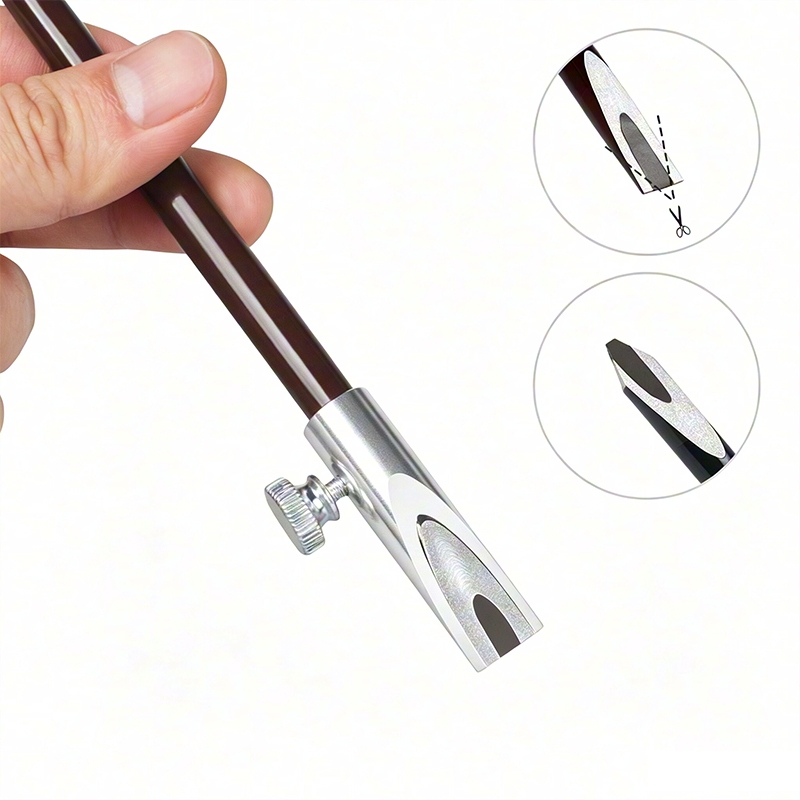 2 ชิ้น U Slot เครื่องสําอางค์กบเหลาดินสอโลหะ Dual Hole Sharpener ความงามอุปกรณ์แต่งหน้าเครื่องมือ