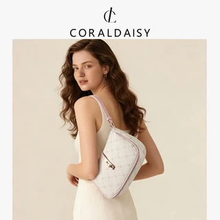 CORALDAISY 2026 รุ่นใหม่ หัวเข็มขัดแบบหมุน กระเป๋าผู้หญิงน่ารัก กระเป๋าสะพายไหล่ซิปสุดหรู