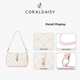 CORALDAISY 2026 รุ่นใหม่ หัวเข็มขัดแบบหมุน กระเป๋าผู้หญิงน่ารัก กระเป๋าสะพายไหล่ซิปสุดหรู