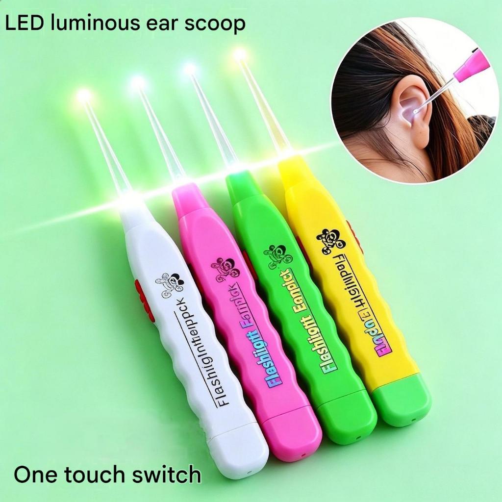 Earpick Ear Wax Remover ไฟ LED หูหยิบเครื่องมือทําความสะอาด 3 IN 1 Baby Ear Pick เครื่องมือ LED ช้อนหูทําความสะอาดหูแหนบเครื่องมือใช้ในบ้าน
