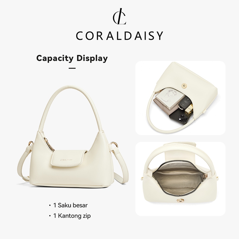 CORALDAISY حقيبة كتف سادة بحزام طويل قابل للتعديل 2026 — صورة 7
