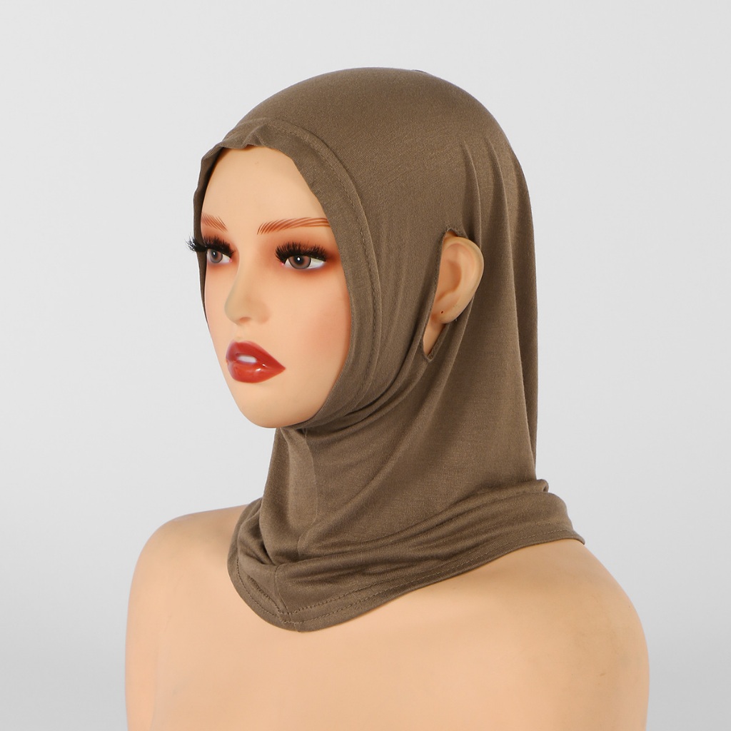 LMLAVEEN หูหลุมด้านใน Hijab ยืดหยุ่น Modal ผ้าฝ้าย Hijab นุ่มมุสลิม Instant Hijab ผู้หญิง Undercap T