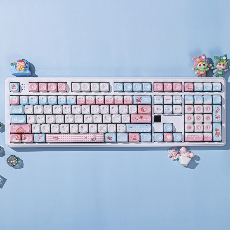 AK108 ภาษาไทย Fullsize 108keys Tri-mode คีย์บอร์ดไร้สายรองรับ Full Key Hot Swap 10000 MAh RGB Backlight 100% คีย์บอร์ดที่กําหนดเองสําหรับ Gaming Office